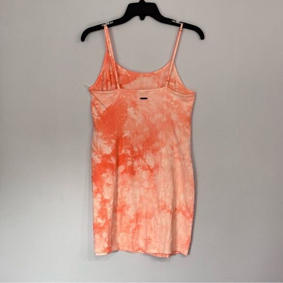 Billabong | Women’s Easy On Me Orange Tie Dye Mini Dress Spaghetti Straps Large - Picture 3 of 16